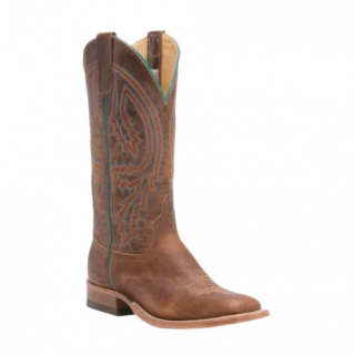 Special Offer Anderson Bean Men's Tobacco Yeti and Brass Explosion Square Toe Cowboy Boots-BROWN