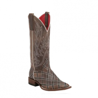 Special Offer Anderson Bean Women's Macie Bean Chocolate with Diamond Stitch Embroidery Square Toe Cowboy Boots-BROWN
