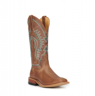 Special Offer Anderson Bean Women's Macie Bean Pecan Brown Wide Square Toe Cowboy Boots-BROWN