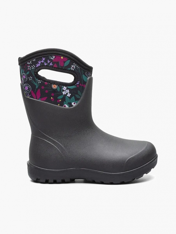 BOGS WOMEN'S NEO-CLASSIC MID CARTOON FLOWER-Black Multi