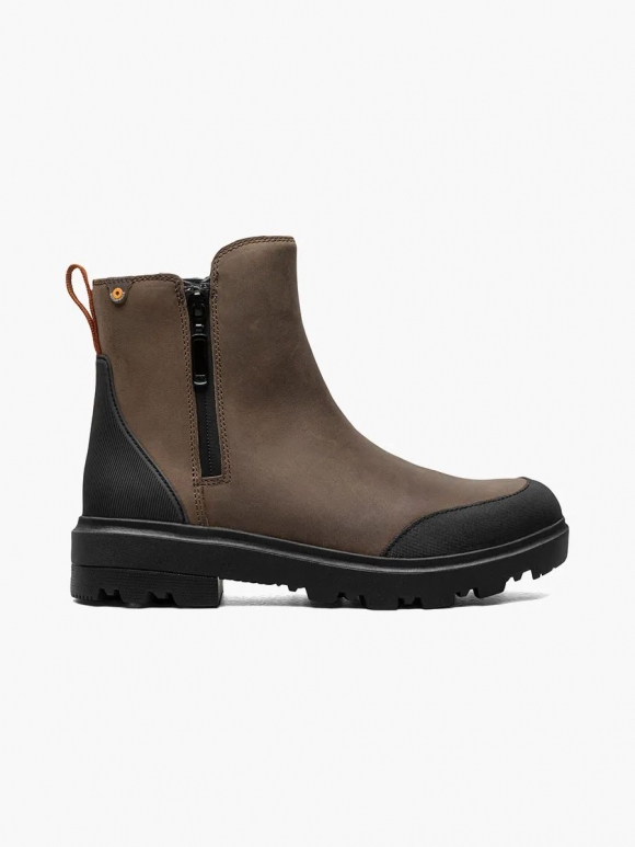 BOGS WOMEN'S HOLLY ZIP LEATHER-Brown