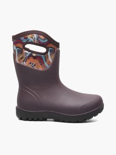 BOGS WOMEN'S NEO-CLASSIC MID GLOSSY ABSTRACT-Burgundy Multi