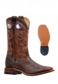 New Promotion Boulet Men's Rider Sole Tan - Wide Square Toe New Promotion Boulet Men's Rider Sole Tan - Wide Square Toe