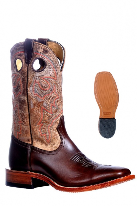 New Promotion Boulet Men's Rider Sole Tan - Wide Square Toe New Promotion Boulet Men's Rider Sole Tan - Wide Square Toe
