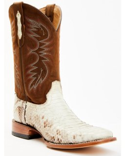 Stylish Cody James Men's Bone Python Exotic Western Boot - Broad Square Toe | Brown