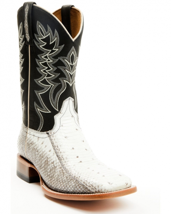 Stylish Cody James Men's Exotic Water Snake Back Cut Western Boots - Broad Square Toe | Natural