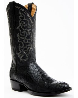 Stylish Cody James Men's Exotic Ostrich Leg Western Boots - Round Toe | Black