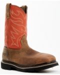 Stylish Cody James Men's Mustang Pull-On Waterproof Work Boots - Composite Toe | Orange