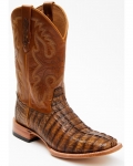 Stylish Cody James Men's Exotic Caiman Tail Skin Western Boots - Broad Square Toe | Brown