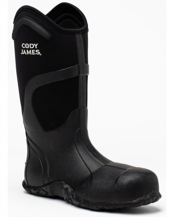 Stylish Cody James Men's Rubber Work Boots - Soft Toe | Black