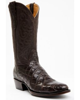 Stylish Cody James Men's Exotic American Alligator Western Boots - Round Toe | Chocolate
