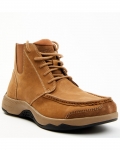 Stylish Cody James Men's Crazy Horse Lace-Up Casual Western Boots - Moc Toe | Tan