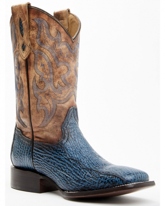 Stylish Cody James Men's Exotic Shark Western Boots - Broad Square Toe | Blue