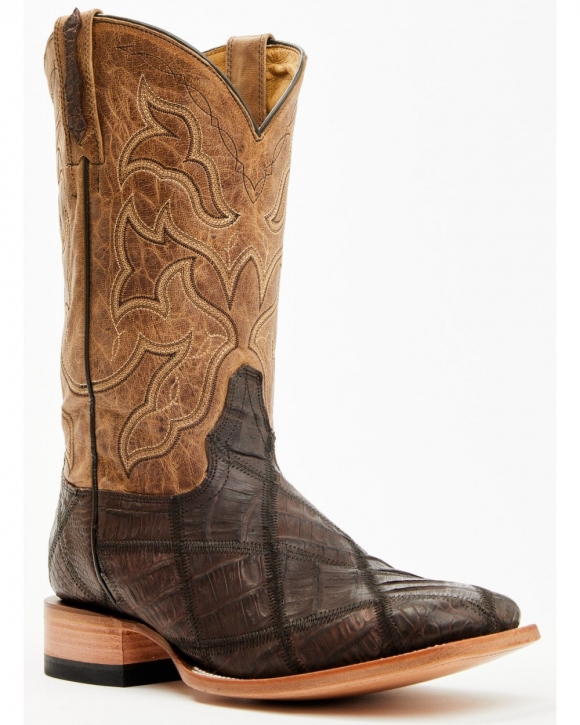 Stylish Cody James Men's Exotic Caiman Western Boots - Broad Square Toe | Brown
