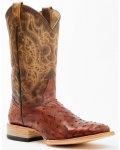 Stylish Cody James Men's Exotic Full Quill Ostrich Western Boots - Broad Square Toe | Brown