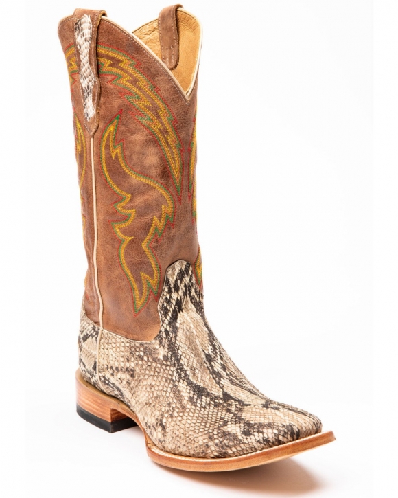 Stylish Cody James Men's Exotic Python Western Boots - Broad Square Toe | Brown