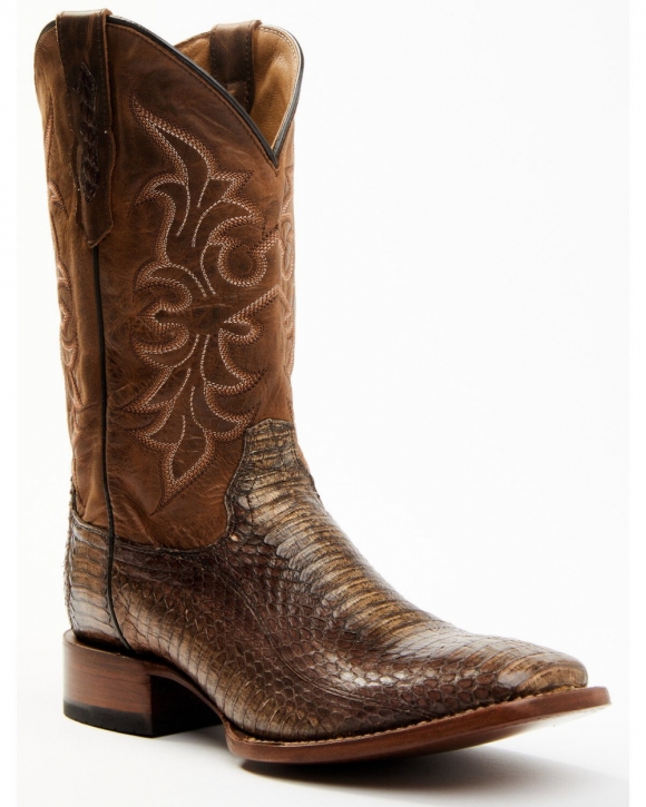Stylish Cody James Men's Cobra Brown Exotic Western Boots - Broad Square Toe | Brown