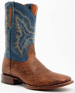 Stylish Cody James Men's Elephant Print Western Boots - Broad Square Toe | Brown