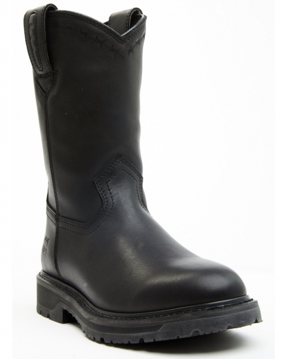 Stylish Cody James Men's Uniform Western Work Boots - Soft Toe | Black