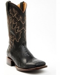 Stylish Cody James Men's Exotic Ostrich Leg Western Boots - Broad Square Toe | Black