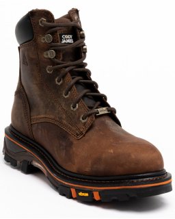 Stylish Cody James Men's 8" Decimator Work Boots - Nano Composite Toe | Brown
