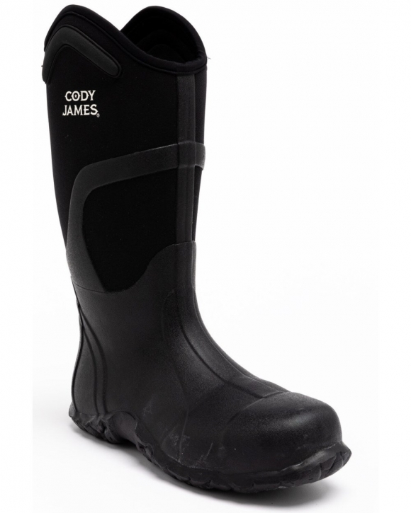 Stylish Cody James Men's Rubber Waterproof Work Boots - Composite Toe | Black