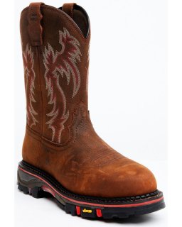 Stylish Cody James Men's Decimator Dirty Dog Pull On Work Boots - Composite Toe | Brown