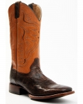 Stylish Cody James Men's Melbourne Cognac Leather Western Boots - Broad Square Toe | Orange