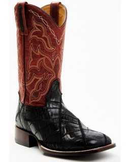 Stylish Cody James Men's Exotic Caiman Western Boots - Broad Square Toe | Red