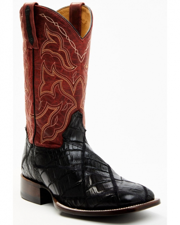Stylish Cody James Men's Exotic Caiman Western Boots - Broad Square Toe | Red