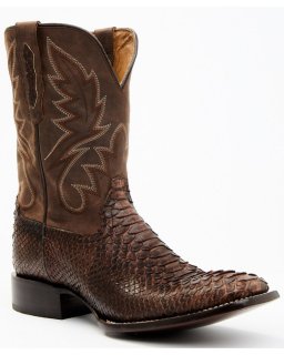 Stylish Cody James Men's Exotic Snake Western Boots - Broad Square Toe | Chocolate