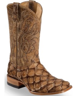Stylish Cody James Men's Pirarucu Exotic Boots - Broad Square Toe | Brown