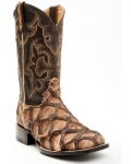 Stylish Cody James Men's Exotic Pirarucu Western Boots - Broad Square Toe | Chocolate Stylish Cody James Men's Exotic Pirarucu Western Boots - Broad Square Toe | Chocolate