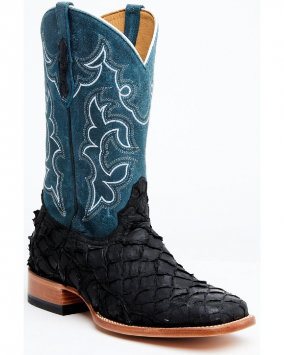 Stylish Cody James Men's Pirarucu Soul Western Exotic Boot - Broad Square Toe | Blue