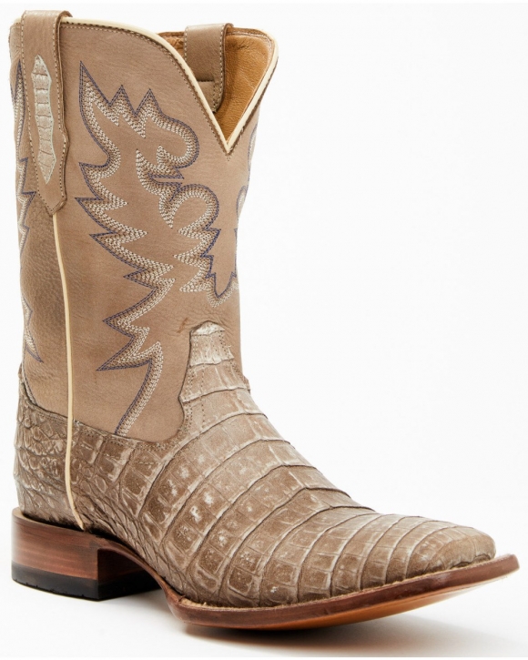Stylish Cody James Men's Exotic Caiman Belly Western Boots - Broad Square Toe | Tan