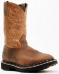 Stylish Cody James Men's Mustang Pull-On Waterproof Work Boots - Soft Toe | Tan