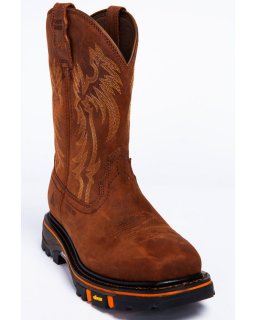 Stylish Cody James Men's 11" Decimator Western Work Boots - Steel Toe | Brown