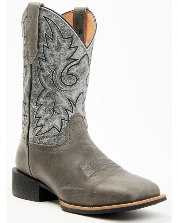 Stylish Cody James Men's Badge Xero Gravity Western Boots - Broad Square Toe | Grey