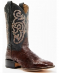 Stylish Cody James Men's Exotic Full Quill Ostrich Western Boots - Broad Square Toe | Chocolate