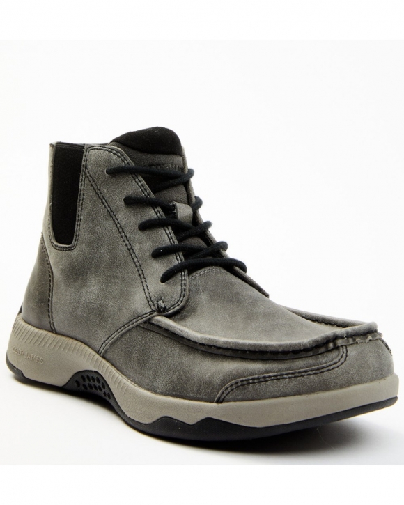 Stylish Cody James Men's Trusted Glacier Lace-Up Casual Chelsea Boots - Moc Toe | Grey