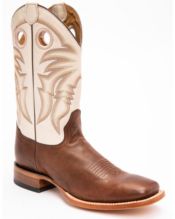 Stylish Cody James Men's Leather Western Boots - Broad Square Toe | Brown