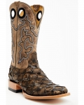 Stylish Cody James Men's Exotic Pirarucu Western Boots - Broad Square Toe | Brown
