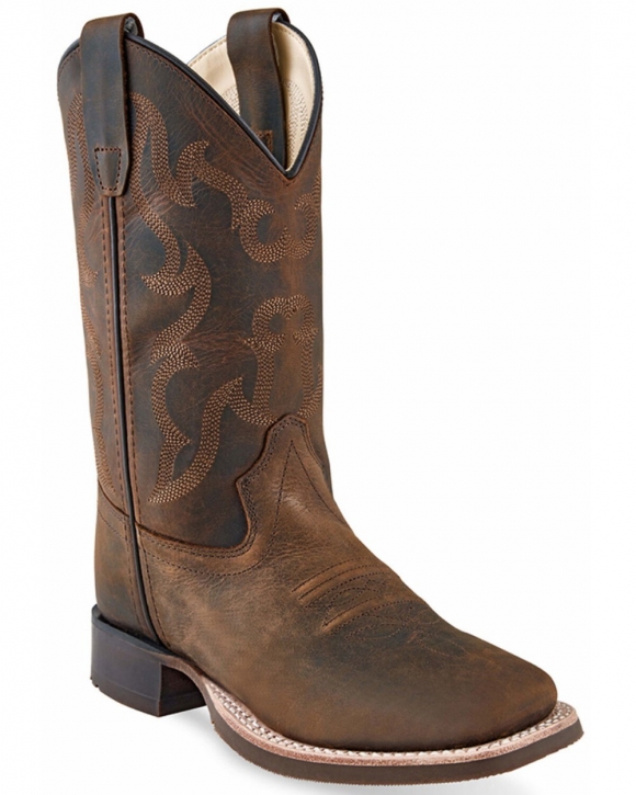 Stylish Cody James Boys' Nash Distressed Western Boots - Broad Square Toe | Brown