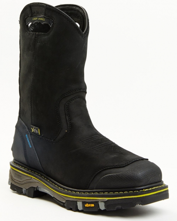 Stylish Cody James Men's Waterproof Met Guard Western Work Boots - Composite Toe | Black