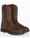 Stylish Cody James Men's Mustang Western Pull-On Work Boots - Soft Toe | Brown