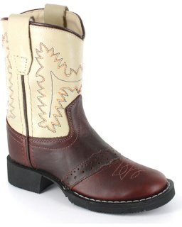 Stylish Cody James Toddler Boys' Roper Western Boots - Round Toe | Brown