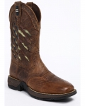 Stylish Cody James Men's Scratch American Flag Lite Performance Western Boots - Square Toe | Brown Stylish Cody James Men's Scratch American Flag Lite Performance Western Boots - Square Toe | Brown
