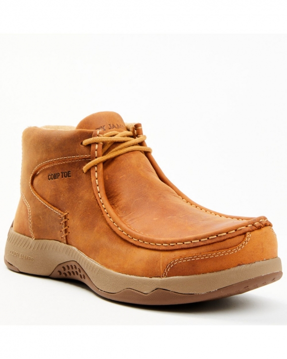 Stylish Cody James Men's Casual Wallabee Big Brother Lace-Up Work Boots - Composite Toe | Tan