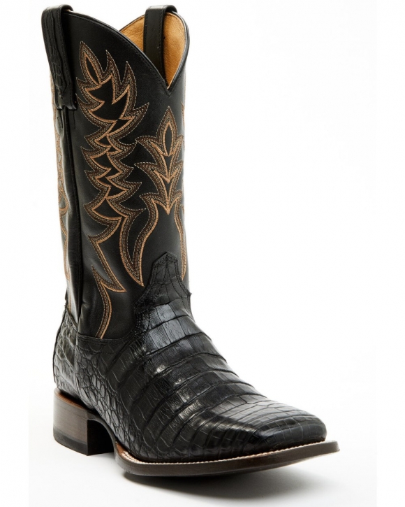 Stylish Cody James Men's Exotic Caiman Belly Western Boots - Broad Square Toe | Black