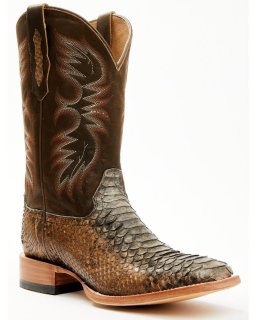 Stylish Cody James Men's Python Exotic Western Boots - Broad Square Toe | Brown
